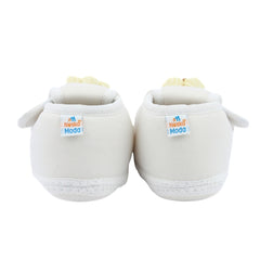 Baby Unisex Cotton Floral White Velcro Booties-BT5367