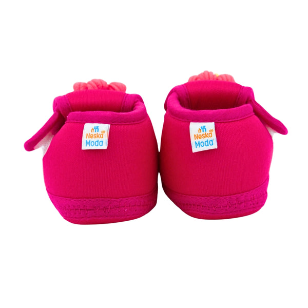 Baby Unisex Cotton Floral Pink,Yellow Velcro Booties-BT5368