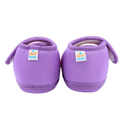 Baby Unisex Cotton Floral Purple,Yellow Velcro Booties-BT5369