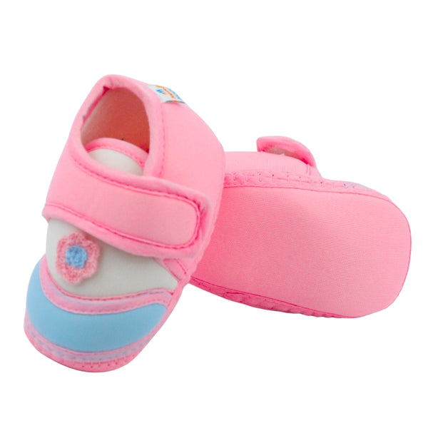 Baby Unisex Cotton Floral Pink,Blue Velcro Booties-BT5370