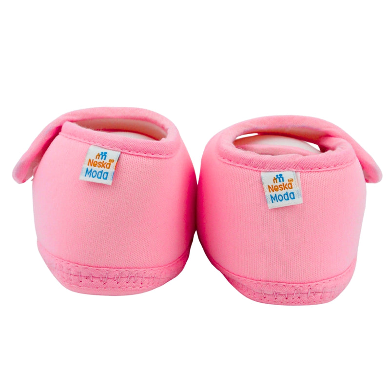 Baby Unisex Cotton Floral Pink,Blue Velcro Booties-BT5370