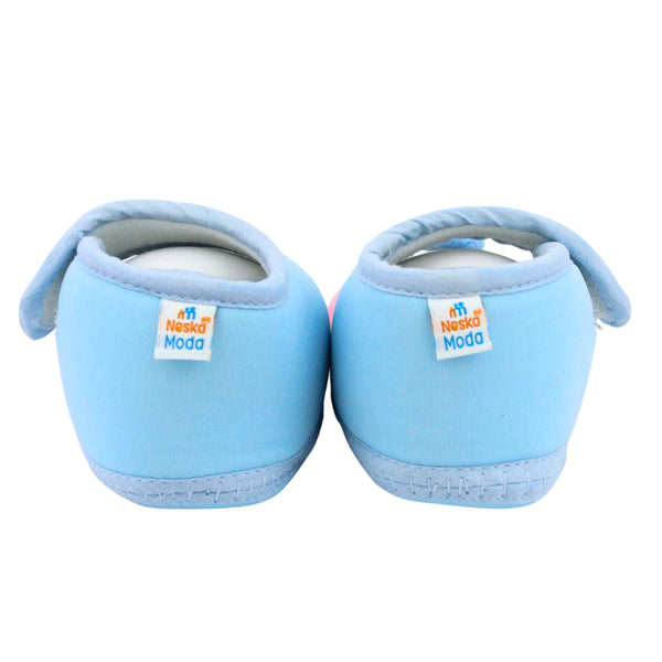 Baby Unisex Cotton Floral Blue,Pink Velcro Booties-BT5372