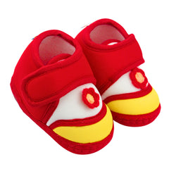 Baby Unisex Cotton Floral Red,Yellow Velcro Booties-BT5377