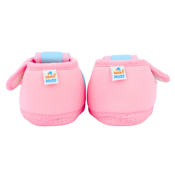 Baby Unisex Cotton Floral Blue,Pink Velcro Booties-BT5387
