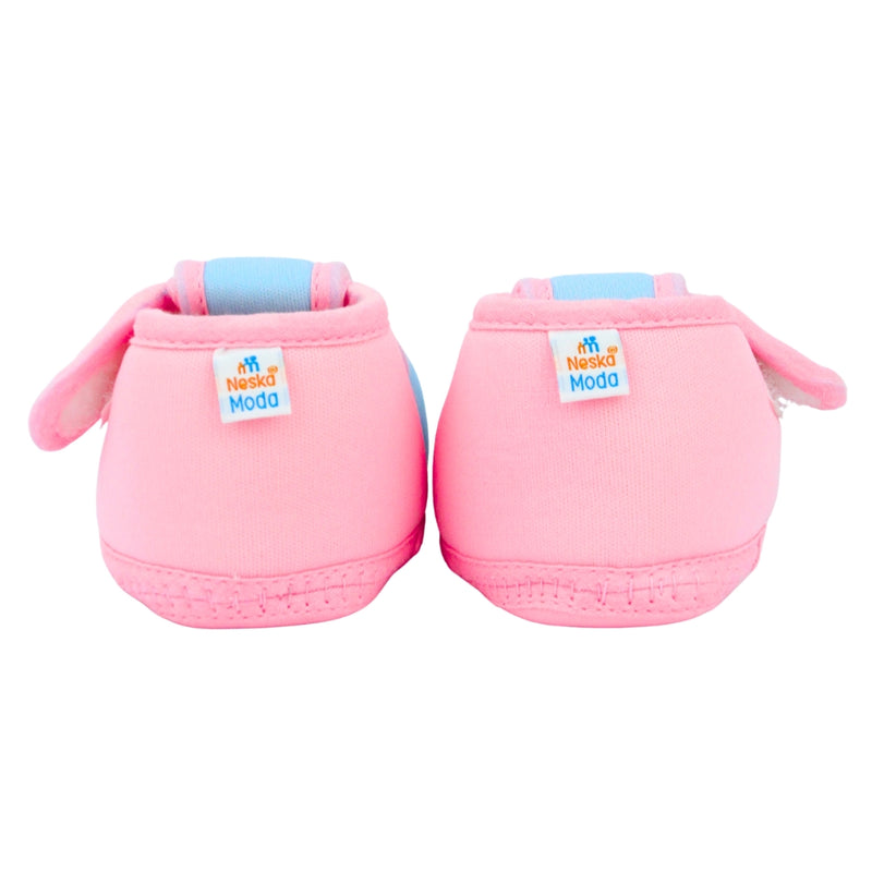 Baby Unisex Cotton Floral Blue,Pink Velcro Booties-BT5387