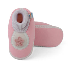 Baby Unisex Cotton Floral Pink Slip-on Booties-BT5393