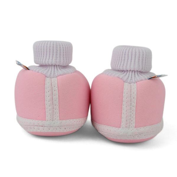 Baby Unisex Cotton Floral Pink Slip-on Booties-BT5393
