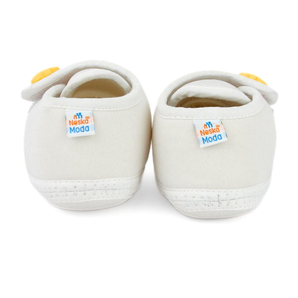 Baby Unisex Cotton Strawberry White,Yellow Velcro Booties-BT5395