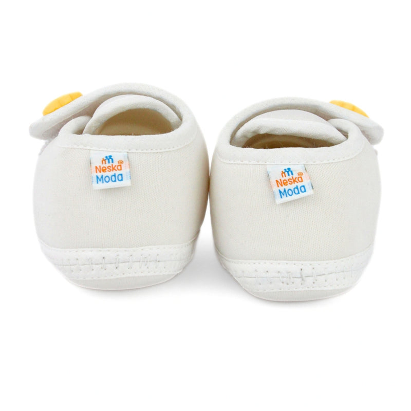 Baby Unisex Cotton Strawberry White,Yellow Velcro Booties-BT5395