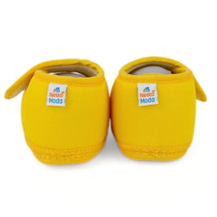 Baby Unisex Cotton Floral Grey,Yellow Velcro Booties-BT5405