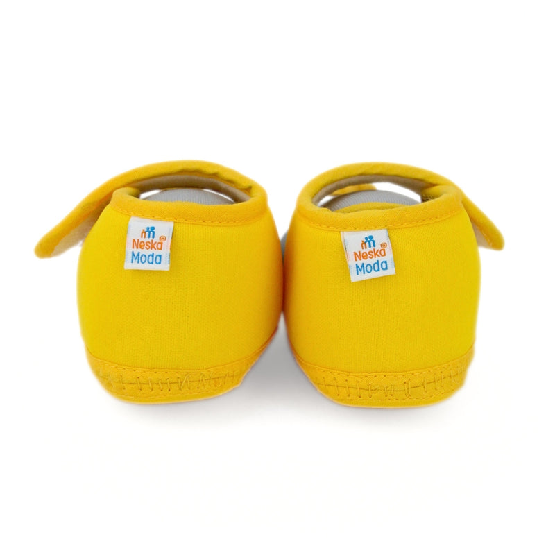 Baby Unisex Cotton Strawberry Yellow Velcro Booties-BT5408