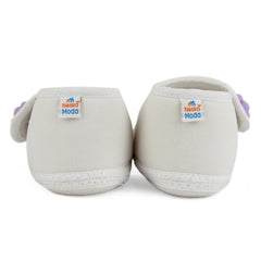 Baby Unisex Skin-friendly Cotton Floral White Velcro Shoe Booties-BT5410