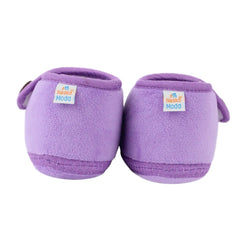 Baby Unisex Soft Velboa Purple,White Velcro Booties-BT5422