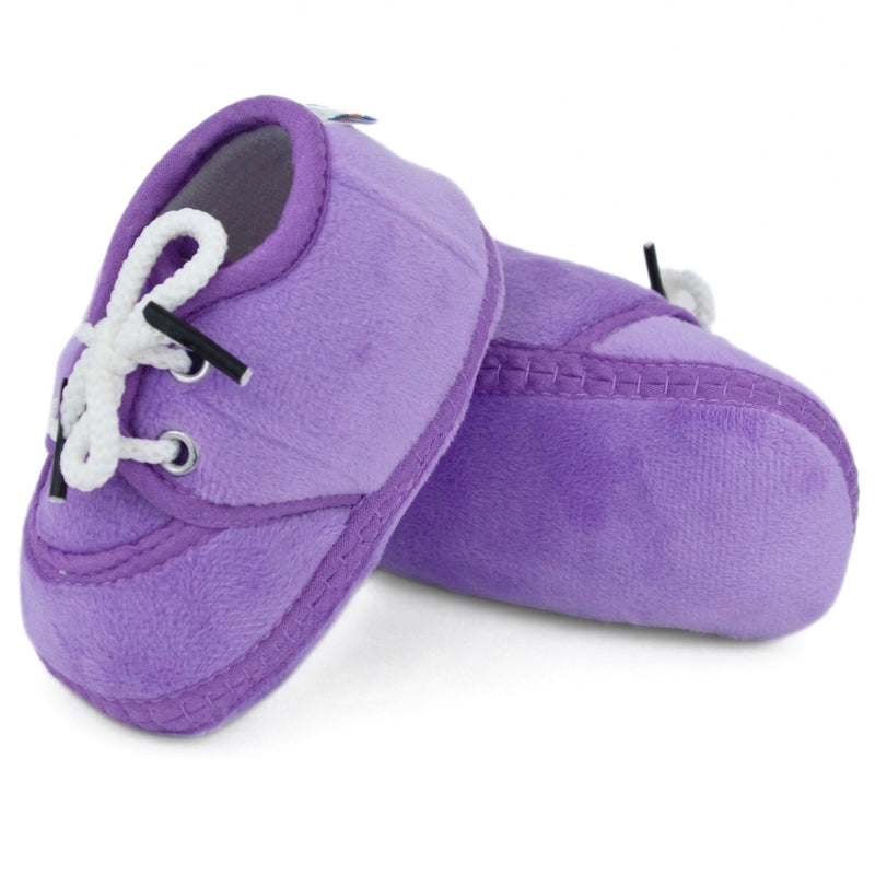 Baby Unisex Velboa Purple Lace Booties-BT5423