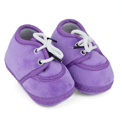 Baby Unisex Velboa Purple Lace Booties-BT5423