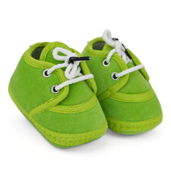 Baby Unisex Velboa Green Lace Booties-BT5424