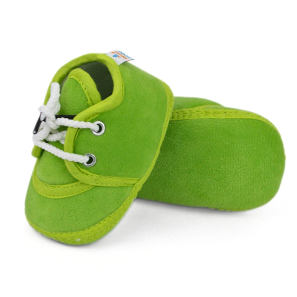 Baby Unisex Velboa Green Lace Booties-BT5424