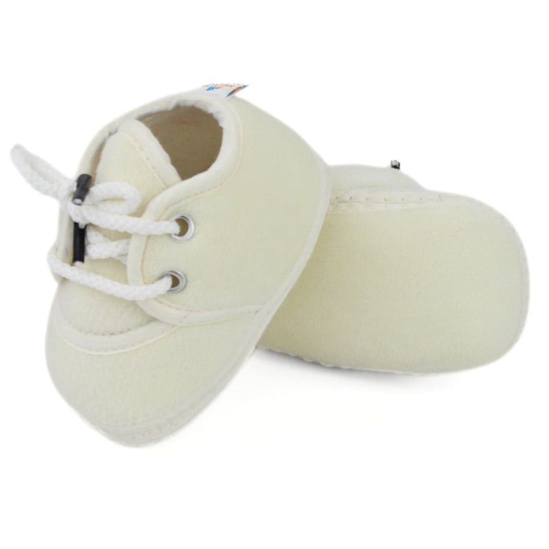 Baby Unisex Velboa White Lace Booties-BT5425