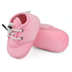 Baby Unisex Velboa Pink Lace Booties-BT5427