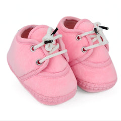 Baby Unisex Velboa Pink Lace Booties-BT5427