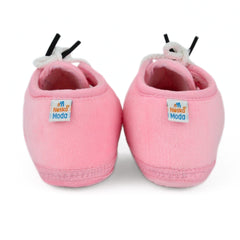 Baby Unisex Velboa Pink Lace Booties-BT5427