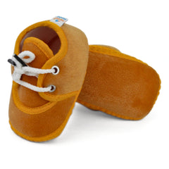 Baby Unisex Velboa Gold Lace Booties-BT5430