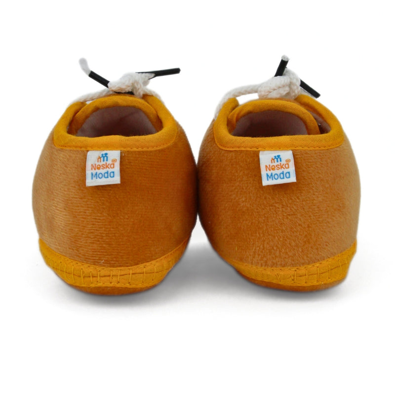 Baby Unisex Velboa Gold Lace Booties-BT5430