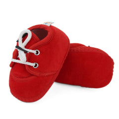 Baby Unisex Velboa Red Lace Booties-BT5431