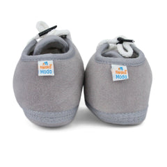 Baby Unisex Velboa Grey Lace Booties-BT5433