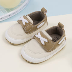 Baby Unisex Velcro Anti Slip Beige Shoe Booties-BT5453