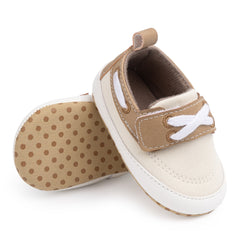 Baby Unisex Velcro Anti Slip Beige Shoe Booties-BT5453