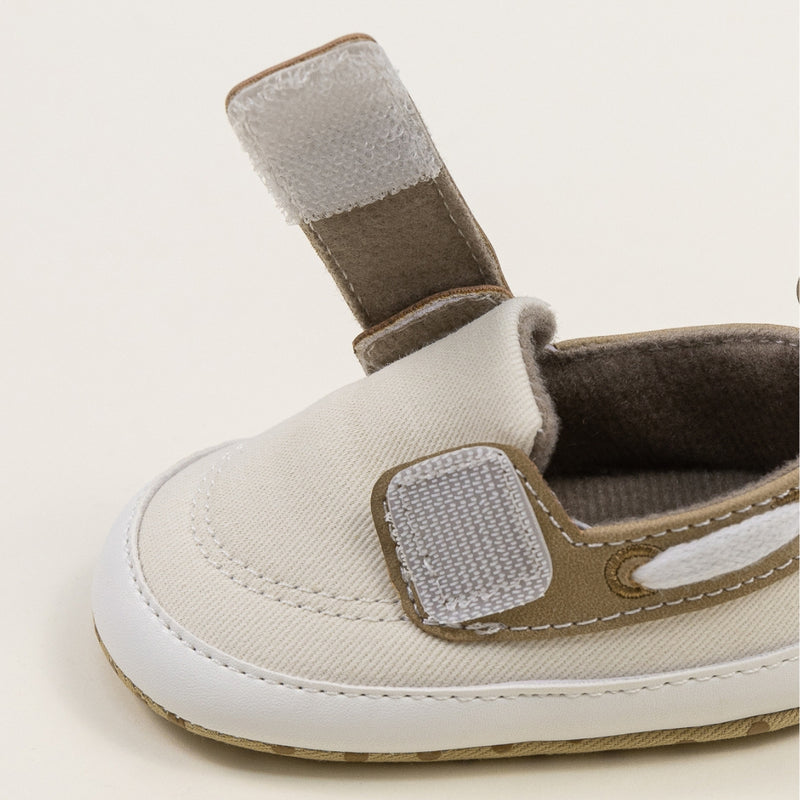 Baby Unisex Velcro Anti Slip Beige Shoe Booties-BT5453