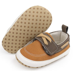 Baby Unisex Velcro Anti Slip Brown Shoe Booties-BT5454