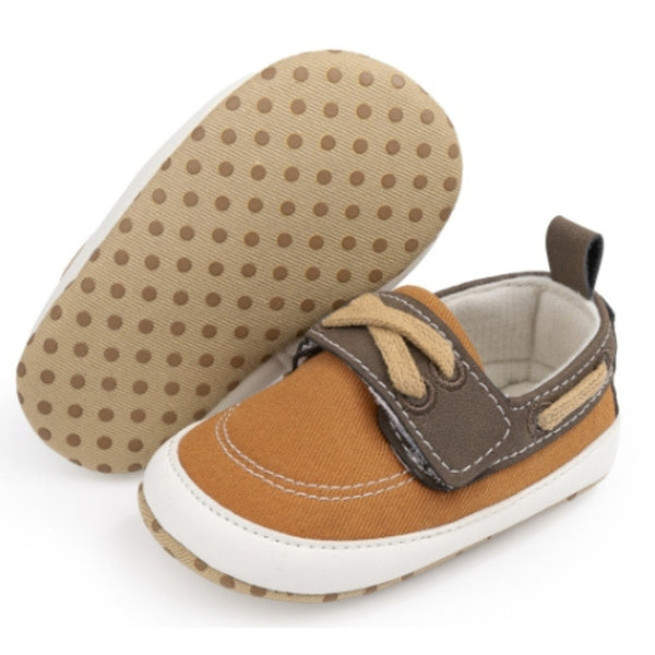 Baby Unisex Velcro Anti Slip Brown Shoe Booties-BT5454