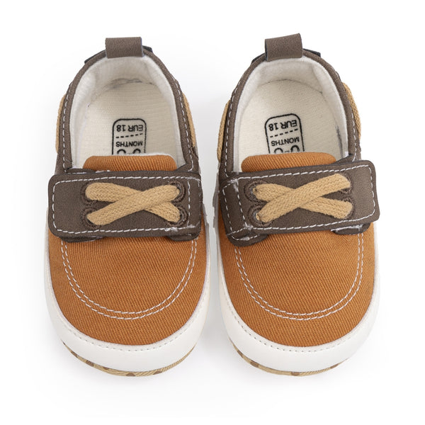Baby Unisex Velcro Anti Slip Brown Shoe Booties-BT5454
