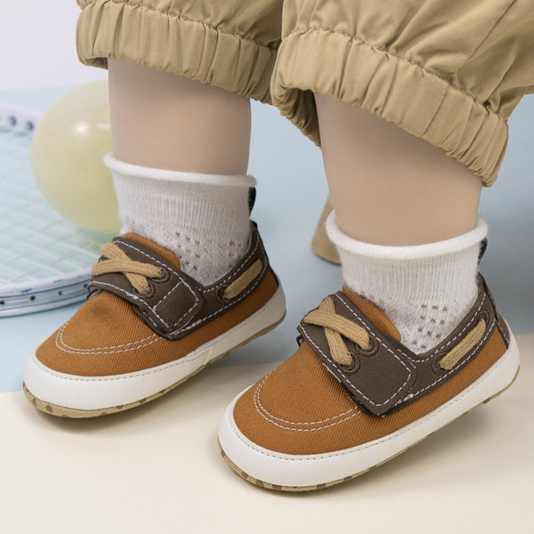 Baby Unisex Velcro Anti Slip Brown Shoe Booties-BT5454