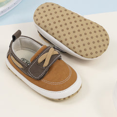Baby Unisex Velcro Anti Slip Brown Shoe Booties-BT5454