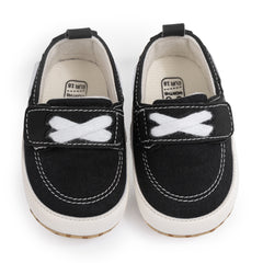 Baby Unisex Velcro Anti Slip Black Shoe Booties-BT5455