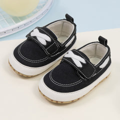 Baby Unisex Velcro Anti Slip Black Shoe Booties-BT5455