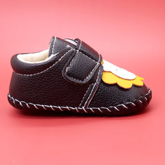 Baby Unisex Lion Face Anti Slip Velcro Black Shoe Booties-BT5465