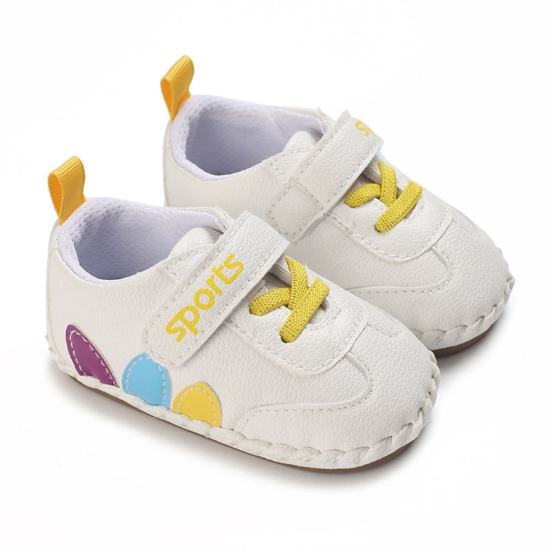 Baby Unisex Sports Anti Slip Velcro & Lace Yellow Shoe Booties-BT5467
