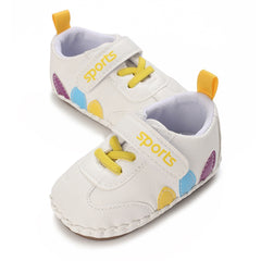 Baby Unisex Sports Anti Slip Velcro & Lace Yellow Shoe Booties-BT5467