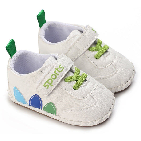 Baby Unisex Sports Anti Slip Velcro & Lace Green Shoe Booties-BT5468