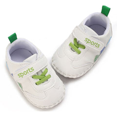 Baby Unisex Sports Anti Slip Velcro & Lace Green Shoe Booties-BT5468