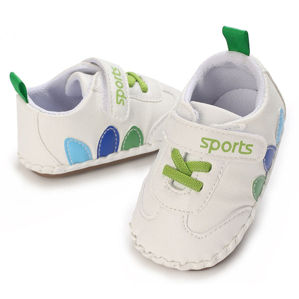 Baby Unisex Sports Anti Slip Velcro & Lace Green Shoe Booties-BT5468