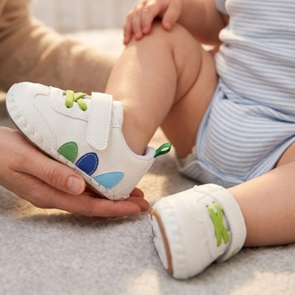 Baby Unisex Sports Anti Slip Velcro & Lace Green Shoe Booties-BT5468