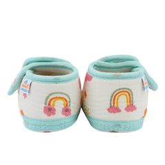 Baby Unisex Muslin Velcro Mint Blue Booties-BT5484