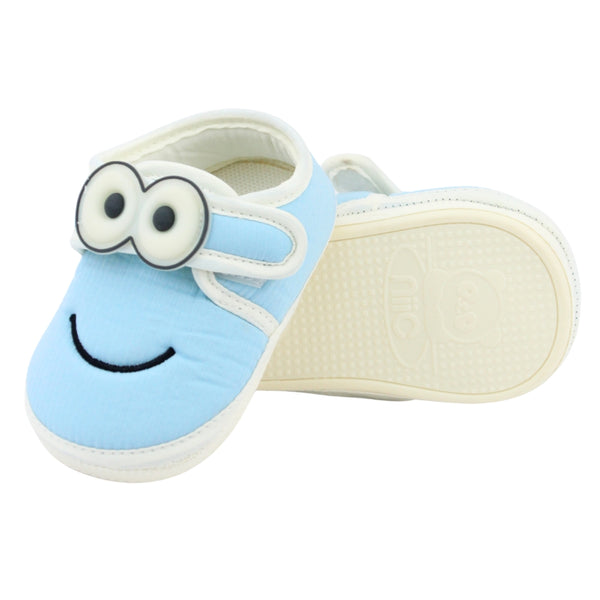 Baby Unisex Cotton Minions Smile Face Blue,White Velcro Shoe-BT5491