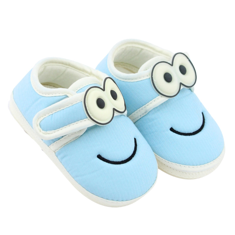 Baby Unisex Cotton Minions Smile Face Blue,White Velcro Shoe-BT5491