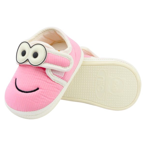 Baby Unisex Cotton Minions Smile Face Pink,White Velcro Shoe-BT5492